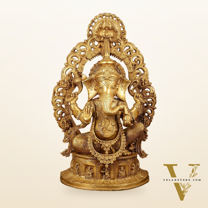 Brass Handcrafted Superfine Lord Ganesha Statue - 26 inch