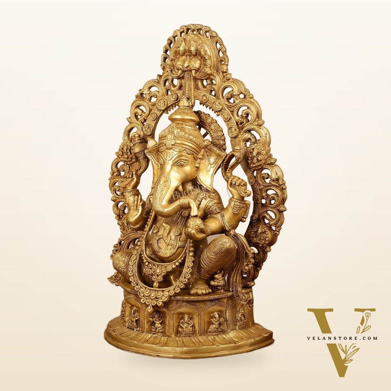 Brass Handcrafted Superfine Lord Ganesha Statue - 26 inch