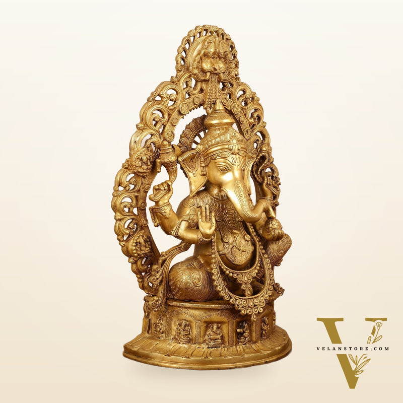 Brass Handcrafted Superfine Lord Ganesha Statue - 26 inch