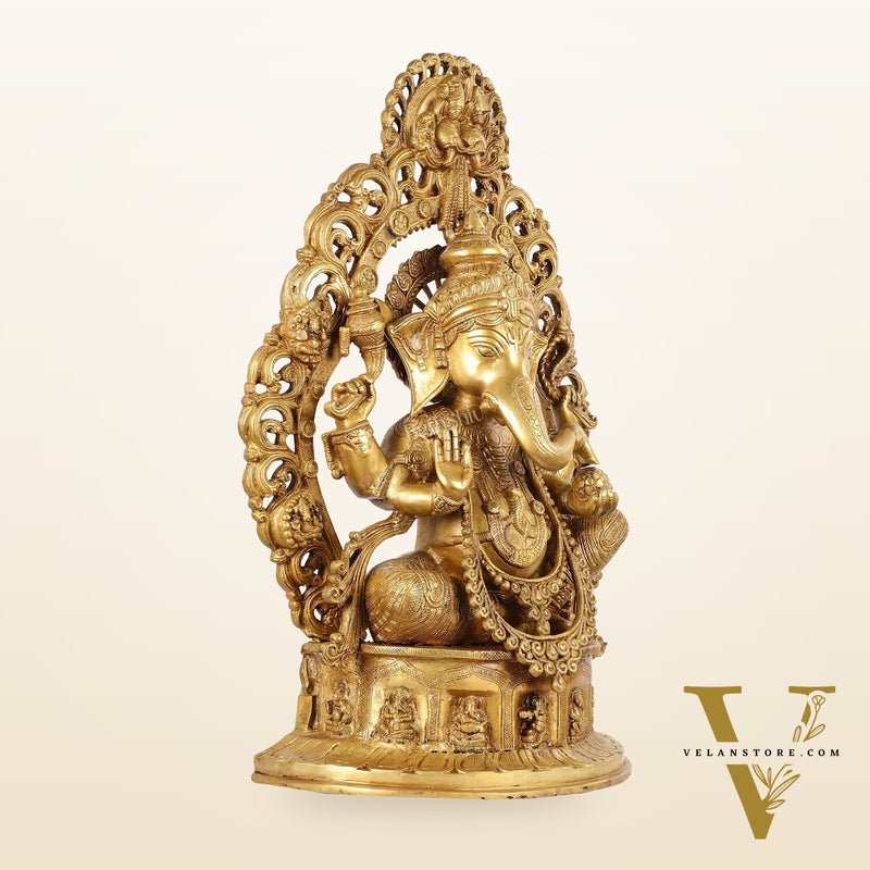 Brass Handcrafted Superfine Lord Ganesha Statue - 26 inch