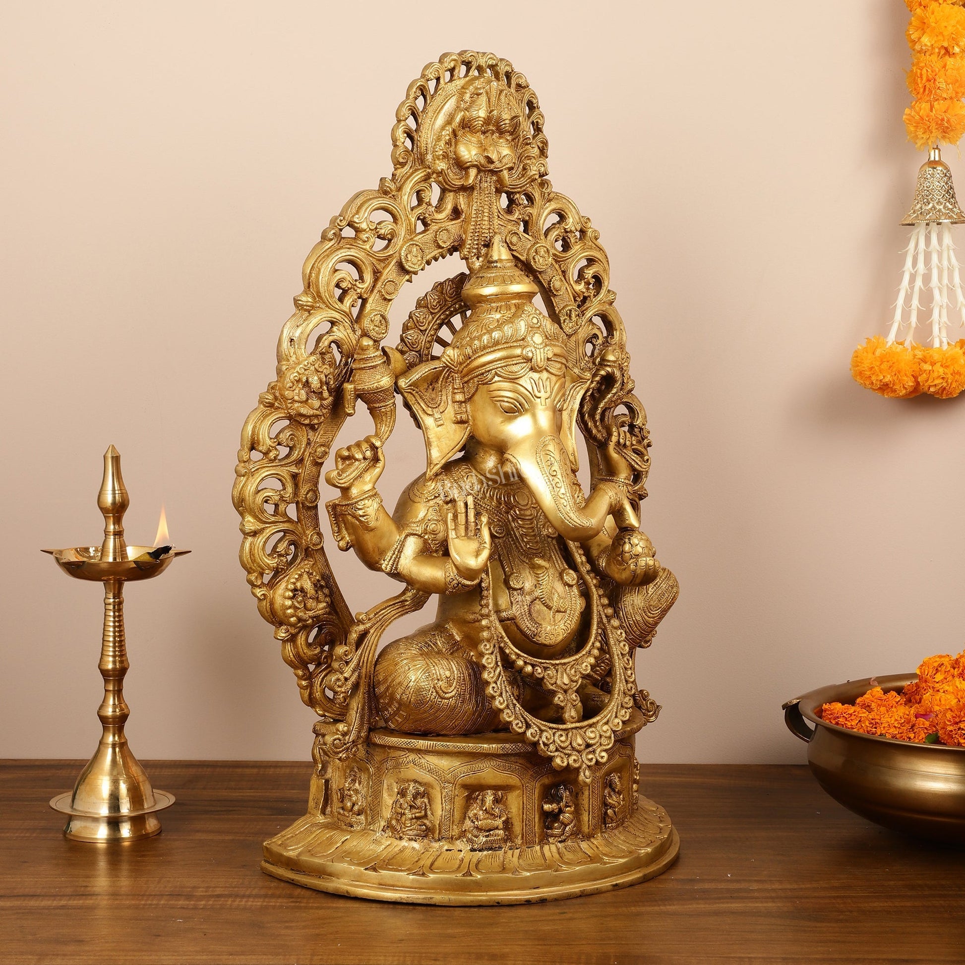 Brass Handcrafted Superfine Lord Ganesha Statue - 26 inch