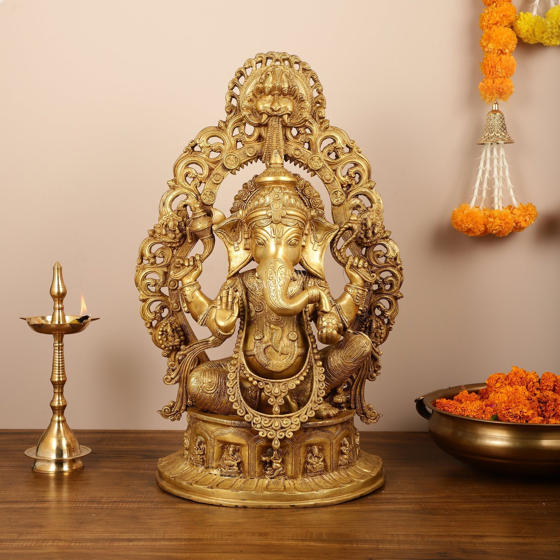 Brass Handcrafted Superfine Lord Ganesha Statue - 26 inch
