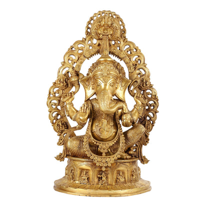 Brass Handcrafted Superfine Lord Ganesha Statue - 26 inch