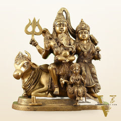Brass Handcrafted Superfine Lord Shiva Parivar Idol | 14" Height