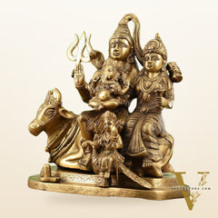 Brass Handcrafted Superfine Lord Shiva Parivar Idol | 14" Height