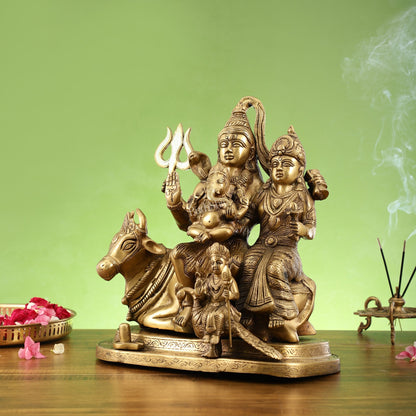 Brass Handcrafted Superfine Lord Shiva Parivar Idol | 14" Height