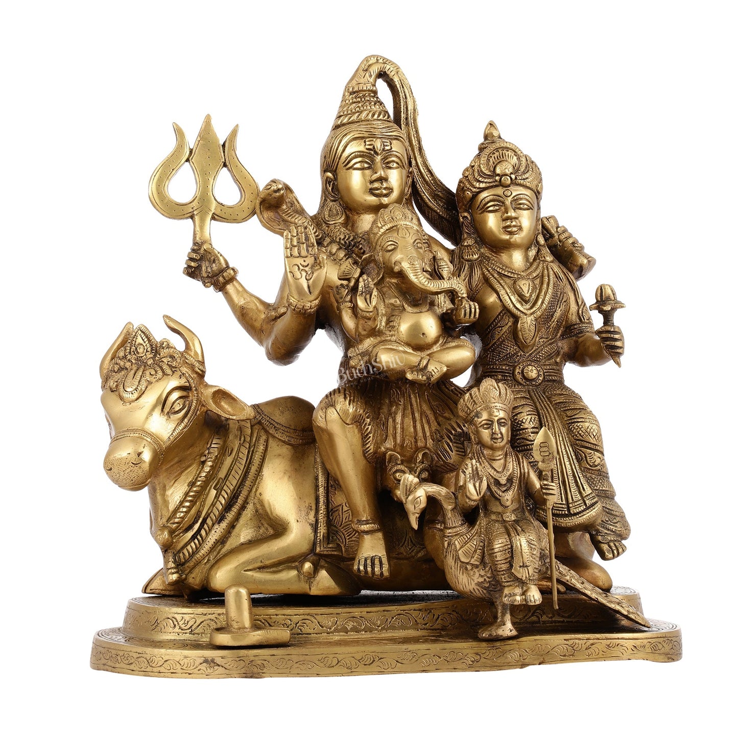 Brass Handcrafted Superfine Lord Shiva Parivar Idol | 14" Height