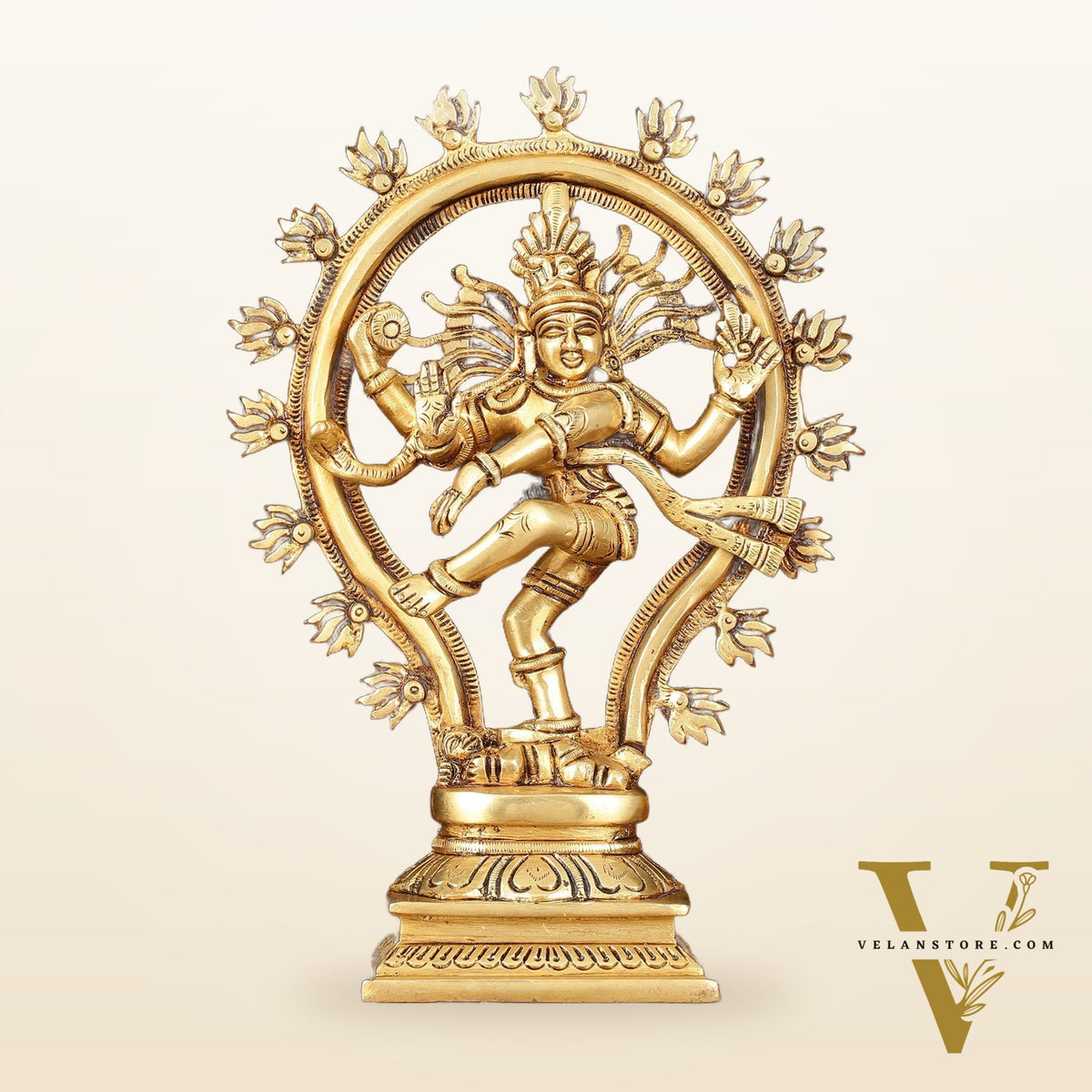 Brass Handcrafted Superfine Nataraja Statue - 10" Lord of Dance Sculpture