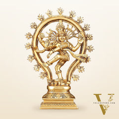 Brass Handcrafted Superfine Nataraja Statue - 10" Lord of Dance Sculpture