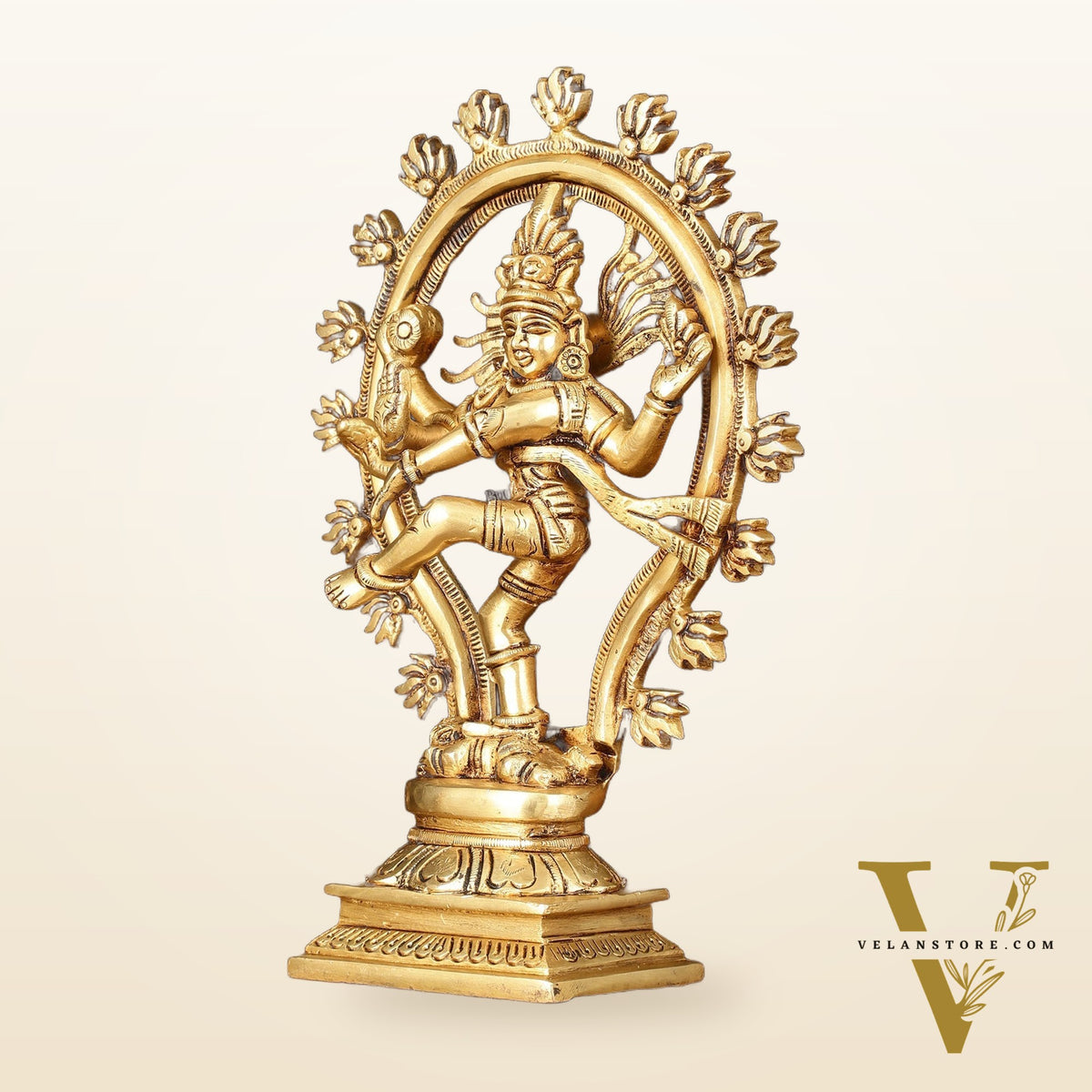 Brass Handcrafted Superfine Nataraja Statue - 10" Lord of Dance Sculpture