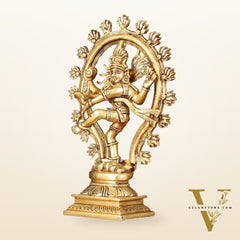 Brass Handcrafted Superfine Nataraja Statue - 10" Lord of Dance Sculpture