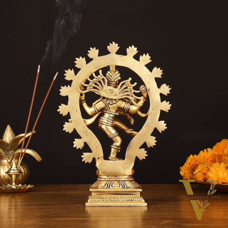 Brass Handcrafted Superfine Nataraja Statue - 10" Lord of Dance Sculpture