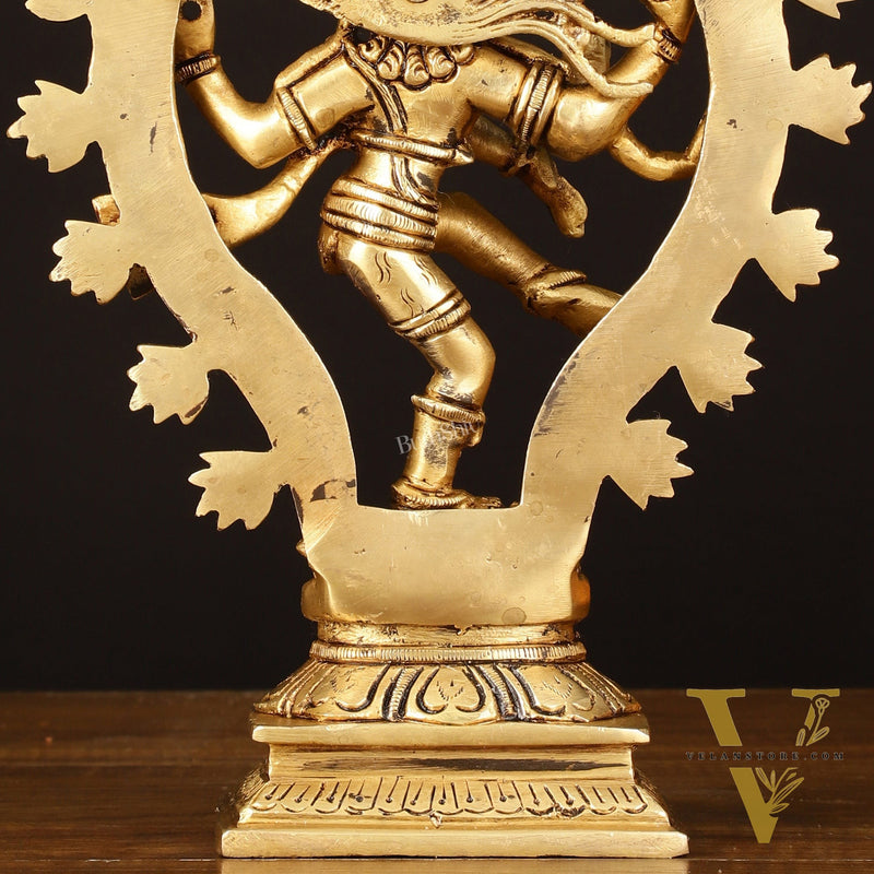 Brass Handcrafted Superfine Nataraja Statue - 10" Lord of Dance Sculpture