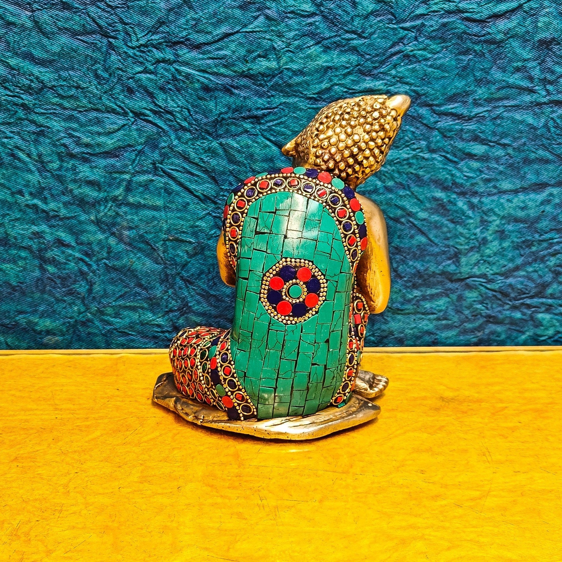 Brass Handcrafted Thinking Buddha Statue 6"