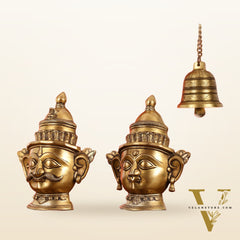 Brass Handcrafted Traditional and Antique Shiva and Gauri Mukhalingam | 9.5" Height