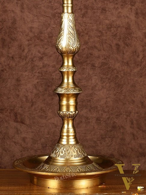 Brass Handmade Peacock Samai Inauguration Lamp 26"