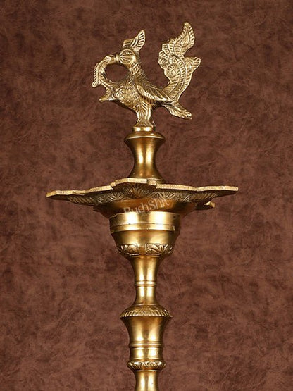 Brass Handmade Peacock Samai Inauguration Lamp 26"