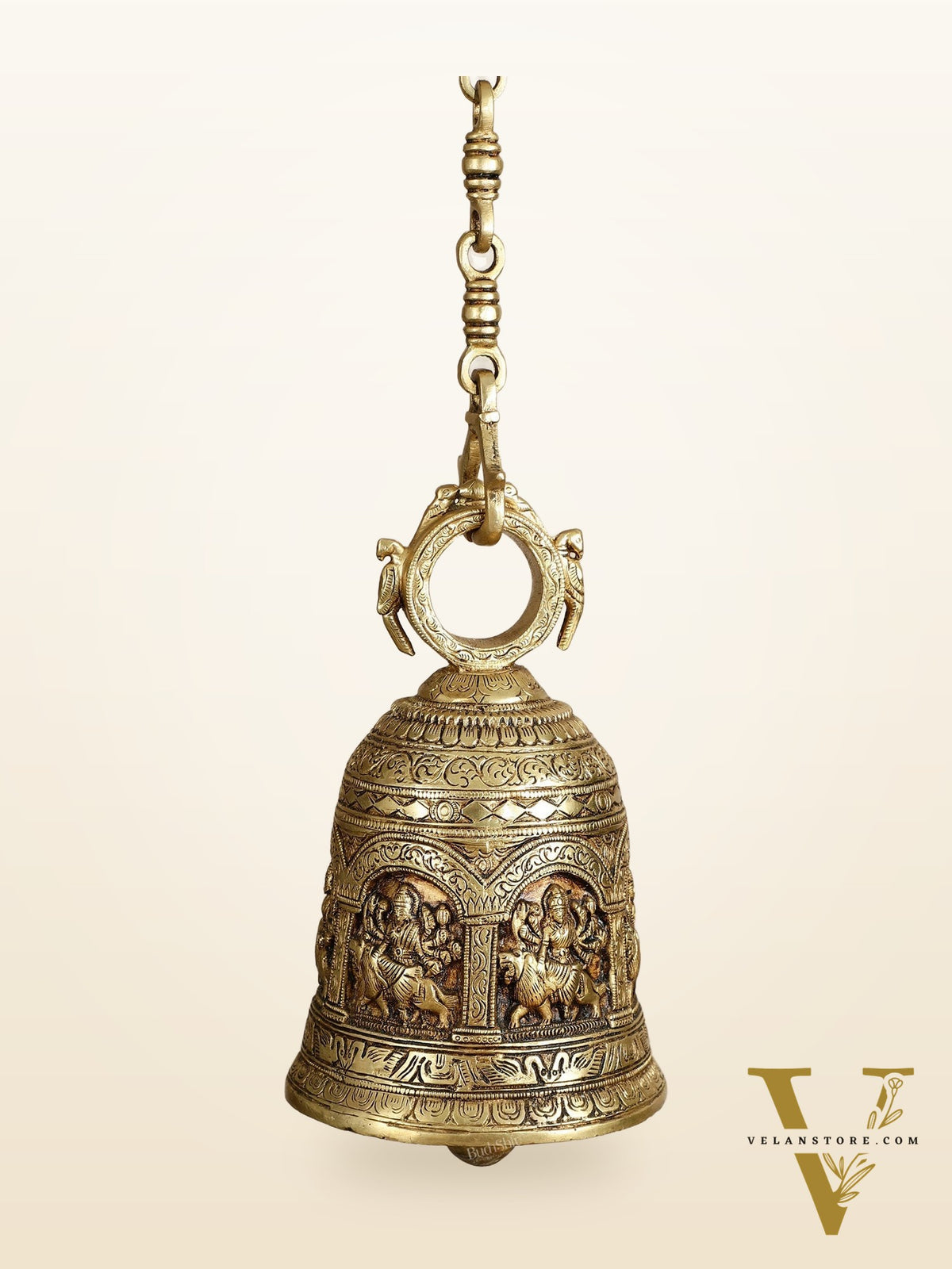 Brass Hanging Durga engraved temple bell