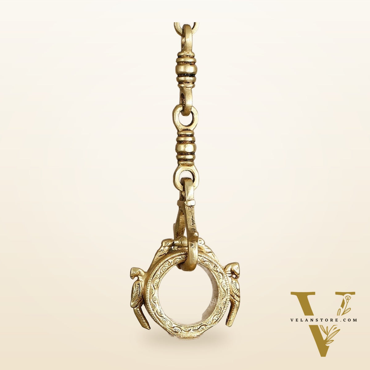 Brass Hanging Durga engraved temple bell