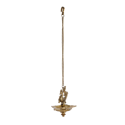 Brass Hanging Peacock Annam Pakshi Oil Lamp Vilakku