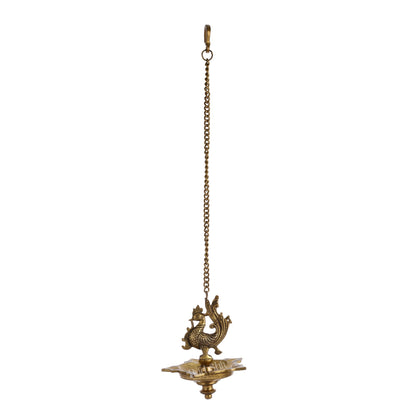 Brass Hanging Peacock Annam Pakshi Oil Lamp Vilakku