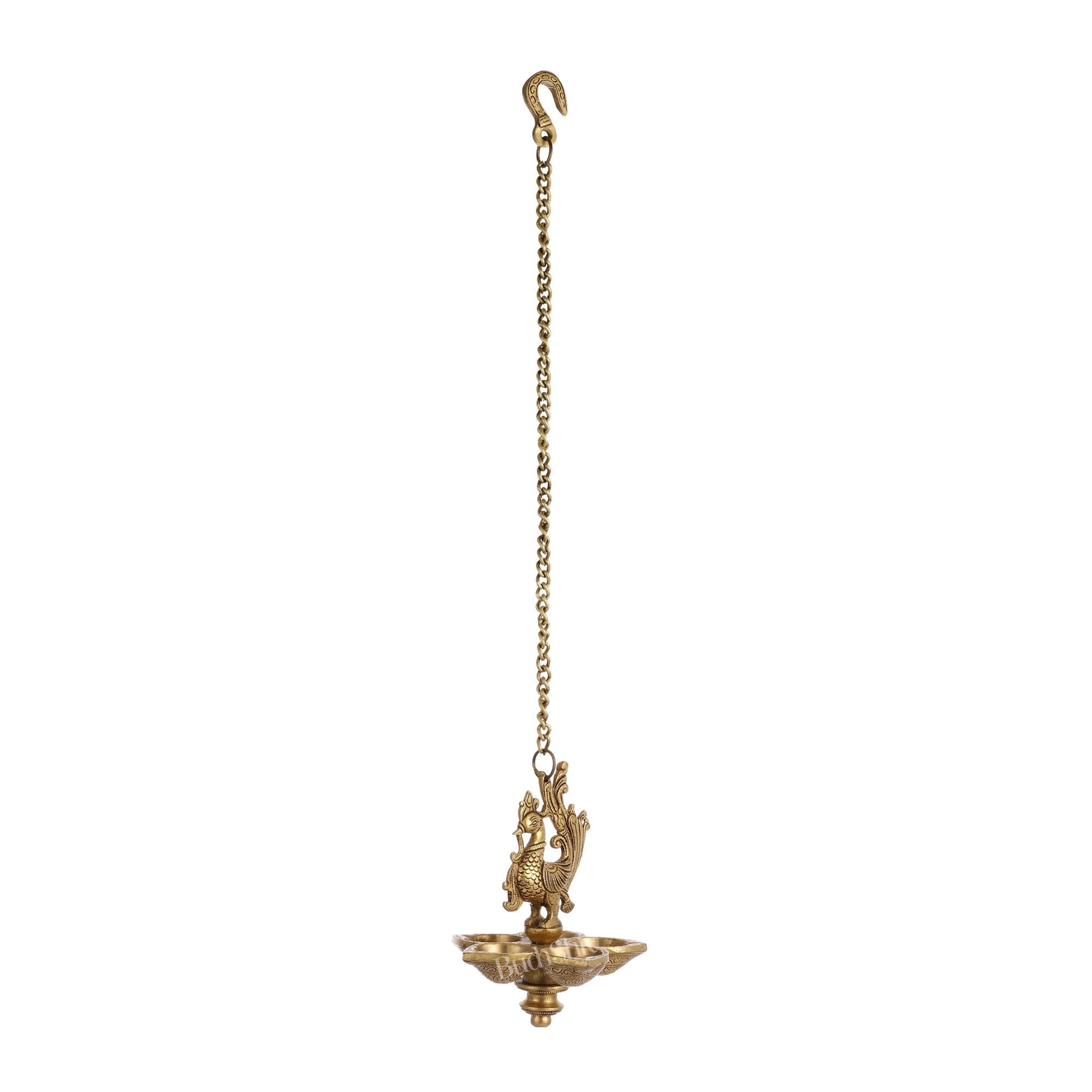Brass Hanging Peacock Annam Pakshi Oil Lamp Vilakku