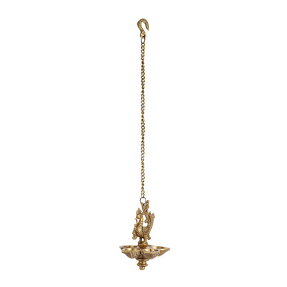 Brass Hanging Peacock Annam Pakshi Oil Lamp Vilakku
