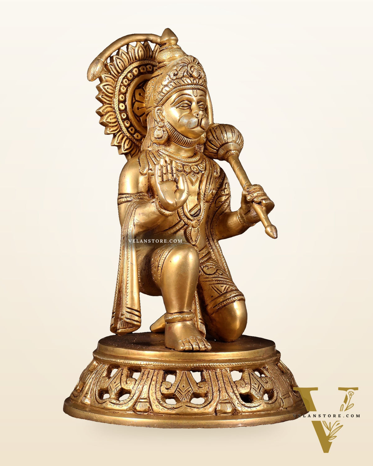 Brass Hanuman Aashirwad Mudra Statue - 11 inch