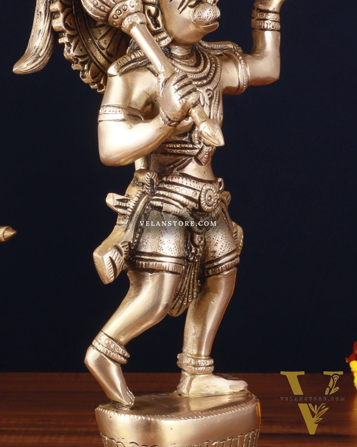 Brass Hanuman Carrying Sanjeevani Mountain Fine Statue – 12 Inch