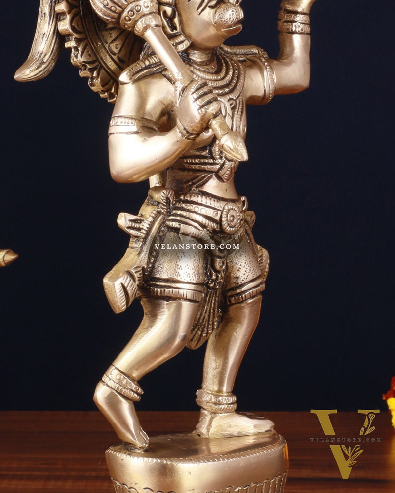 Brass Hanuman Carrying Sanjeevani Mountain Fine Statue – 12 Inch