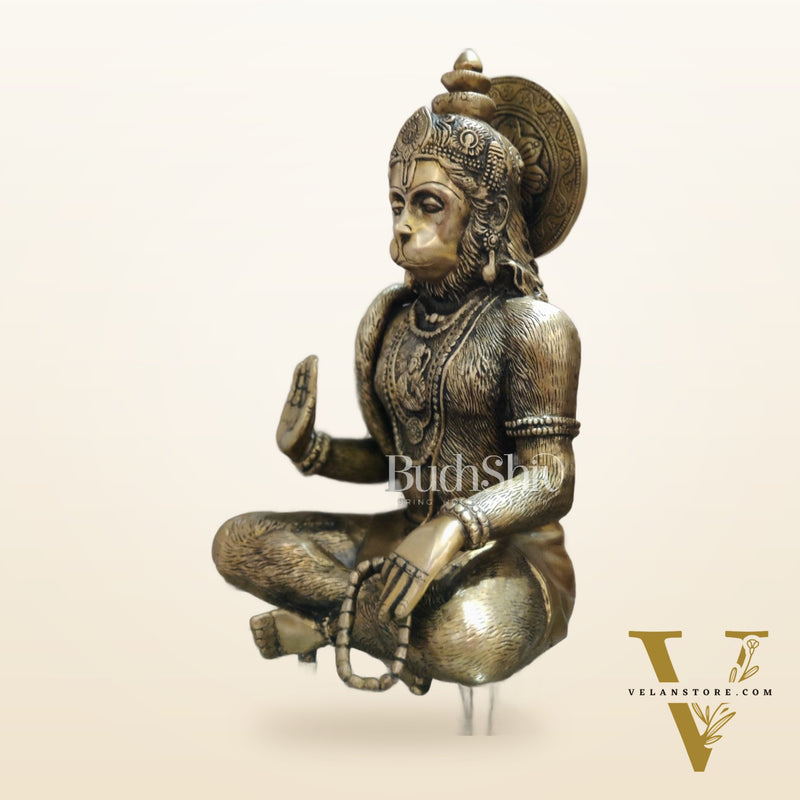 Brass Hanuman Idol  | 11" Height