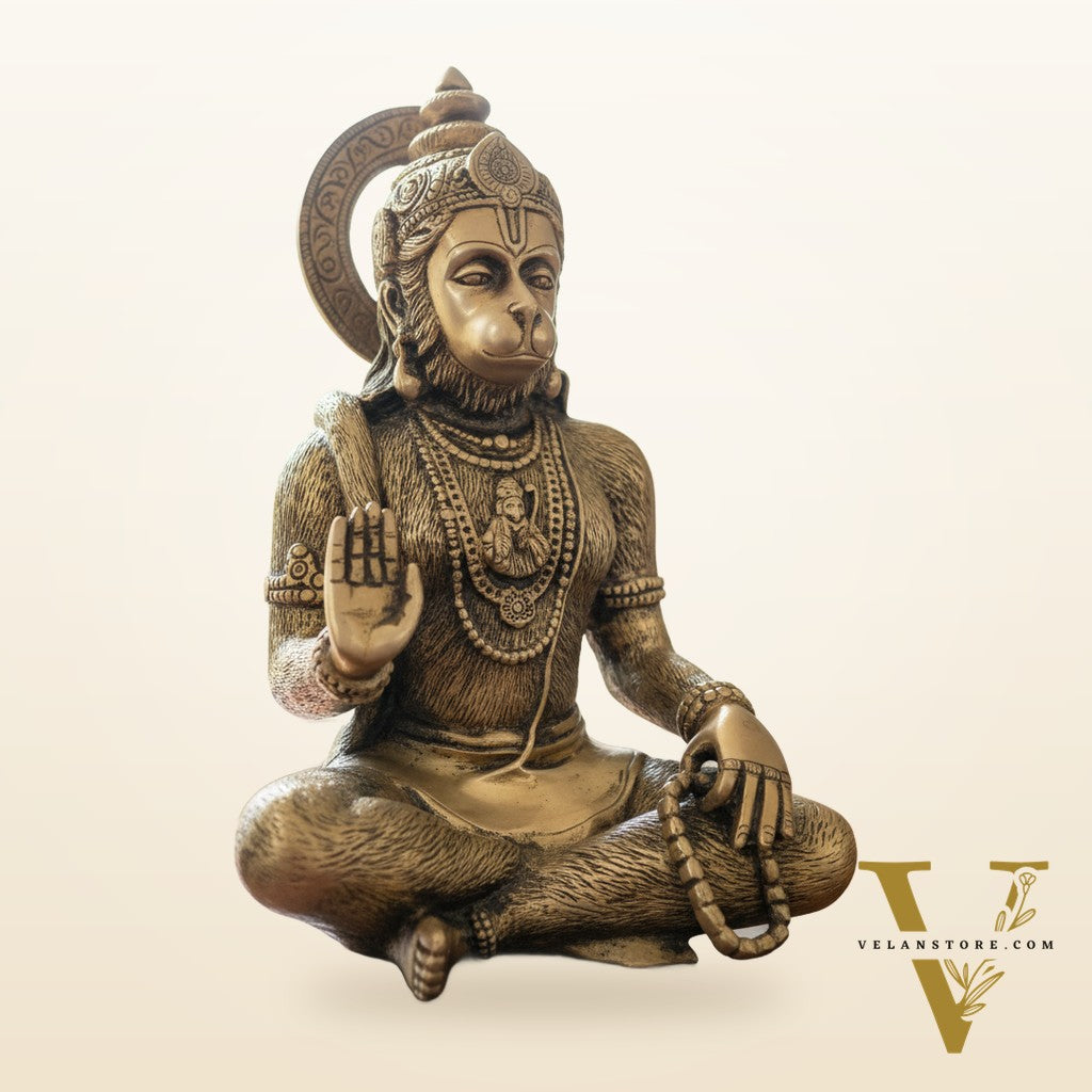 Brass Hanuman Idol  | 11" Height