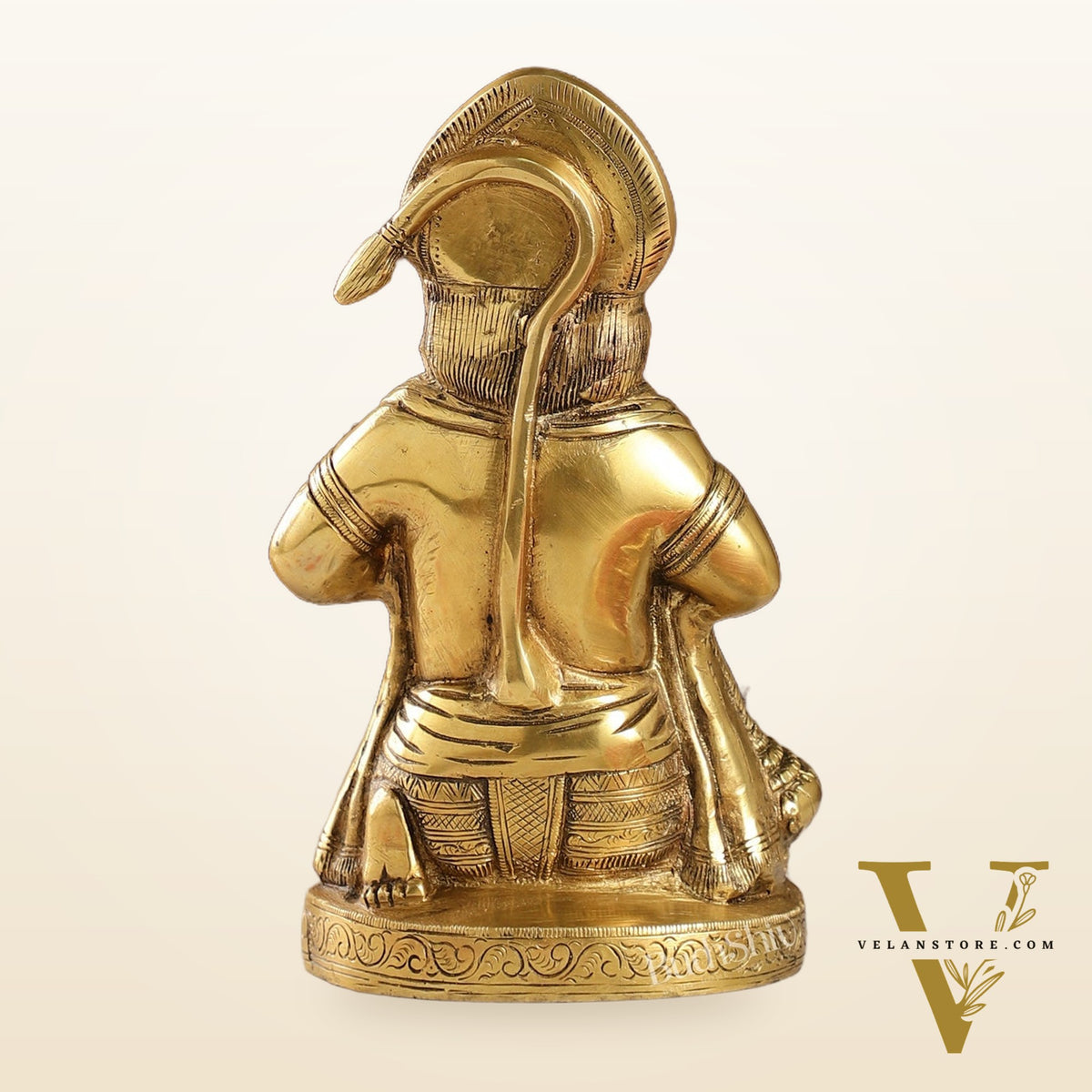 Brass Hanuman Idol with Ram on Chest | 8" Height