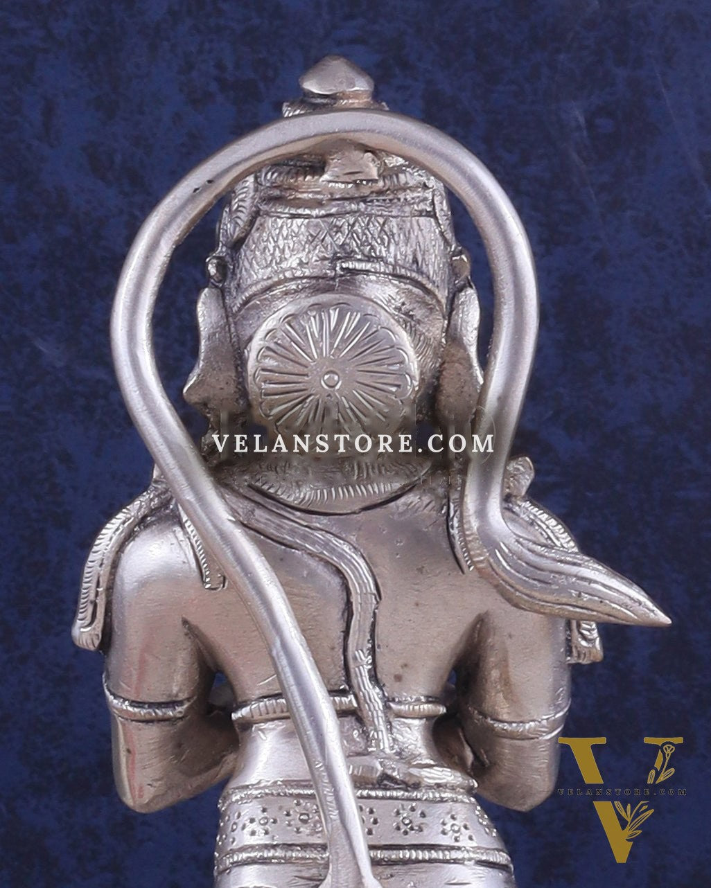 Brass Hanuman in Namaskaram anjali Mudra Statue 12 inch silver plated