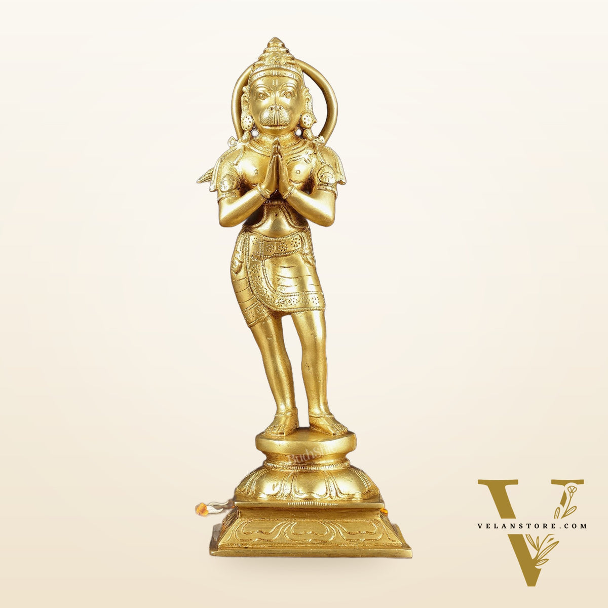 Brass Hanuman in Namaskaram anjali Mudra Statue 12 inch