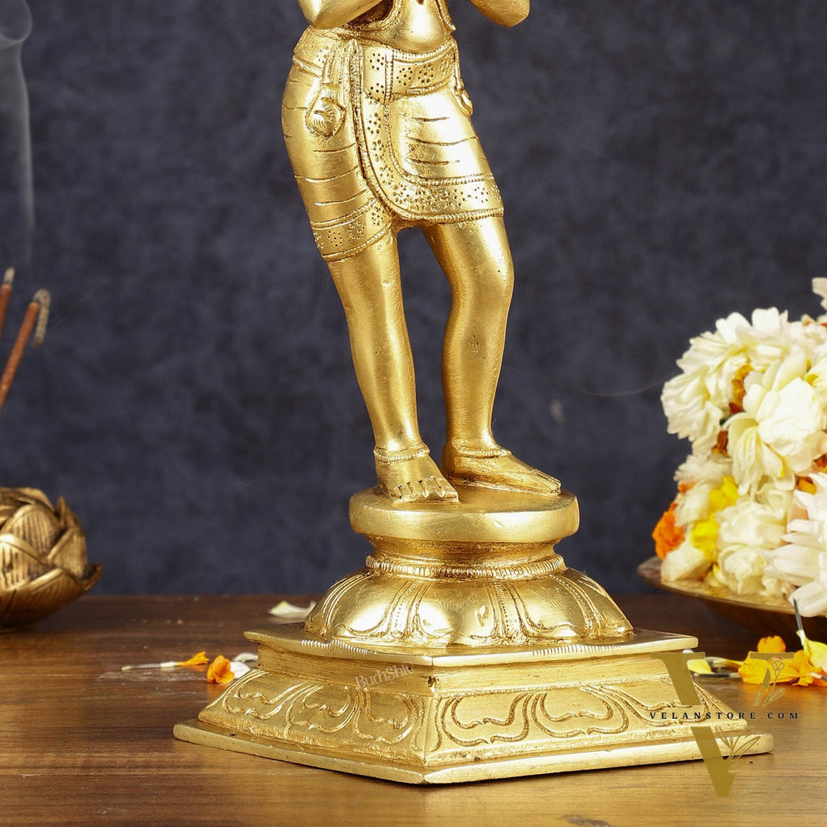 Brass Hanuman in Namaskaram anjali Mudra Statue 12 inch