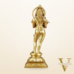 Brass Hanuman in Namaskaram anjali Mudra Statue 12 inch