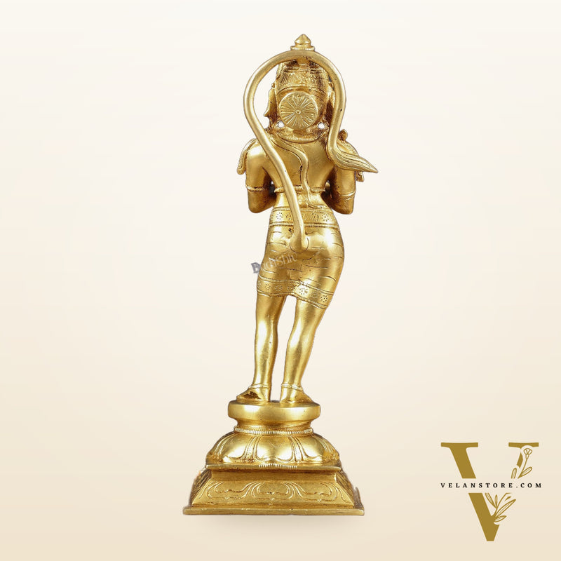 Brass Hanuman in Namaskaram anjali Mudra Statue 12 inch