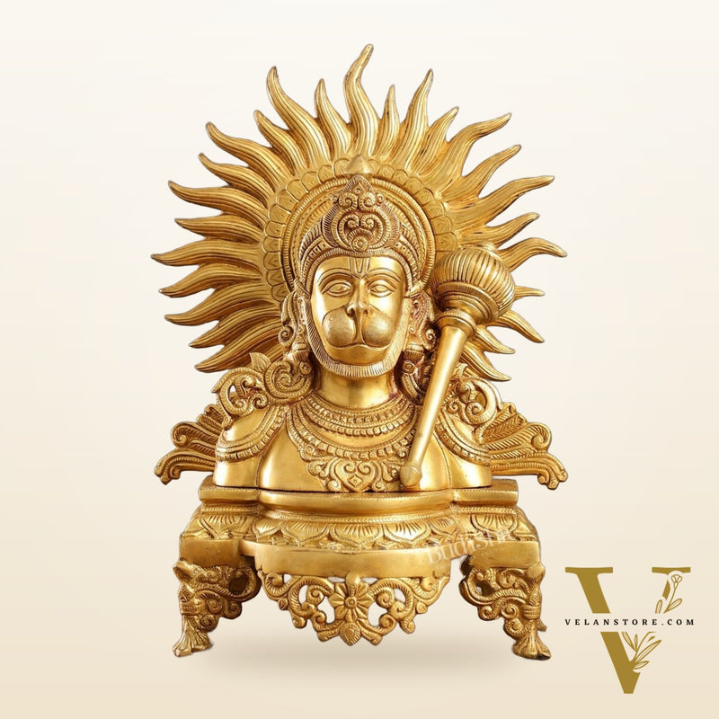 Brass Hanuman ji face statue  14" Height