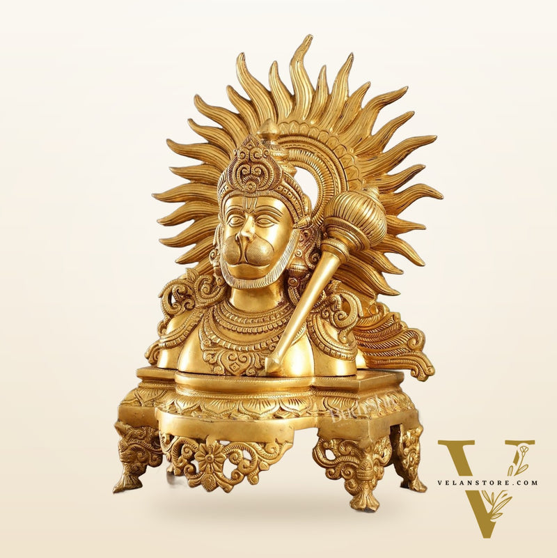 Brass Hanuman ji face statue  14" Height