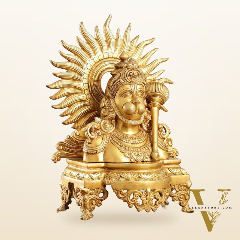 Brass Hanuman ji face statue  14" Height