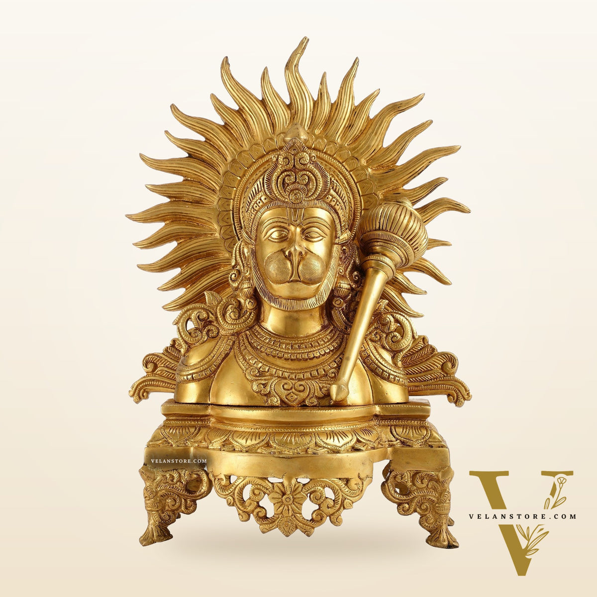 Brass Hanuman ji face statue  14" Height