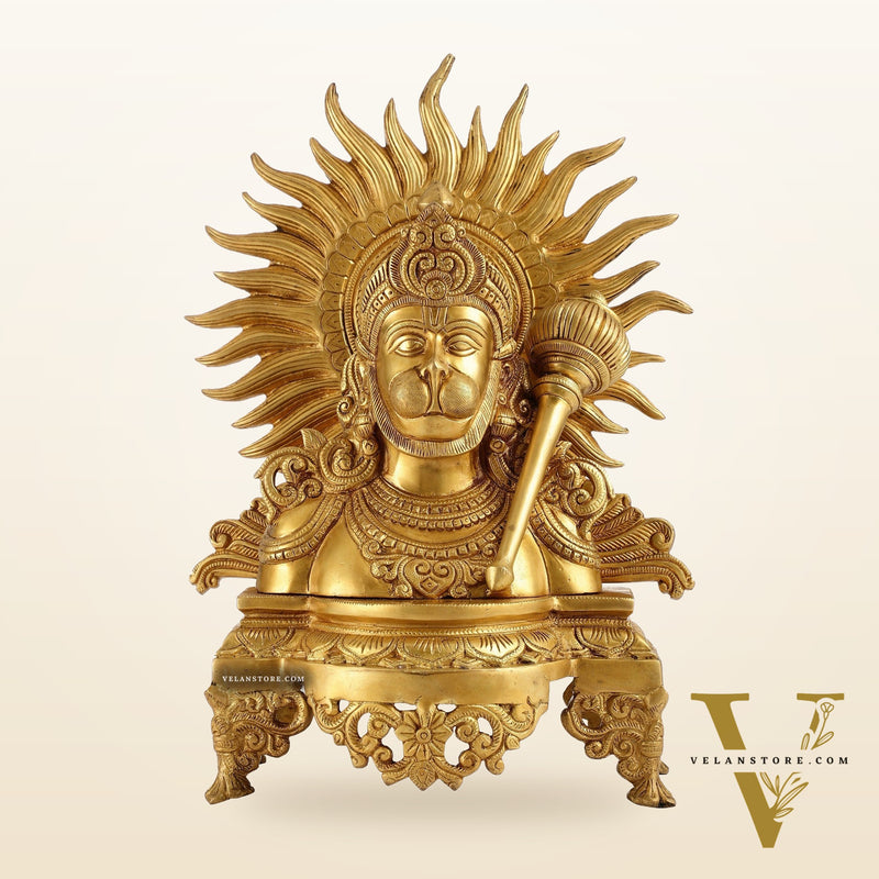Brass Hanuman ji face statue  14" Height