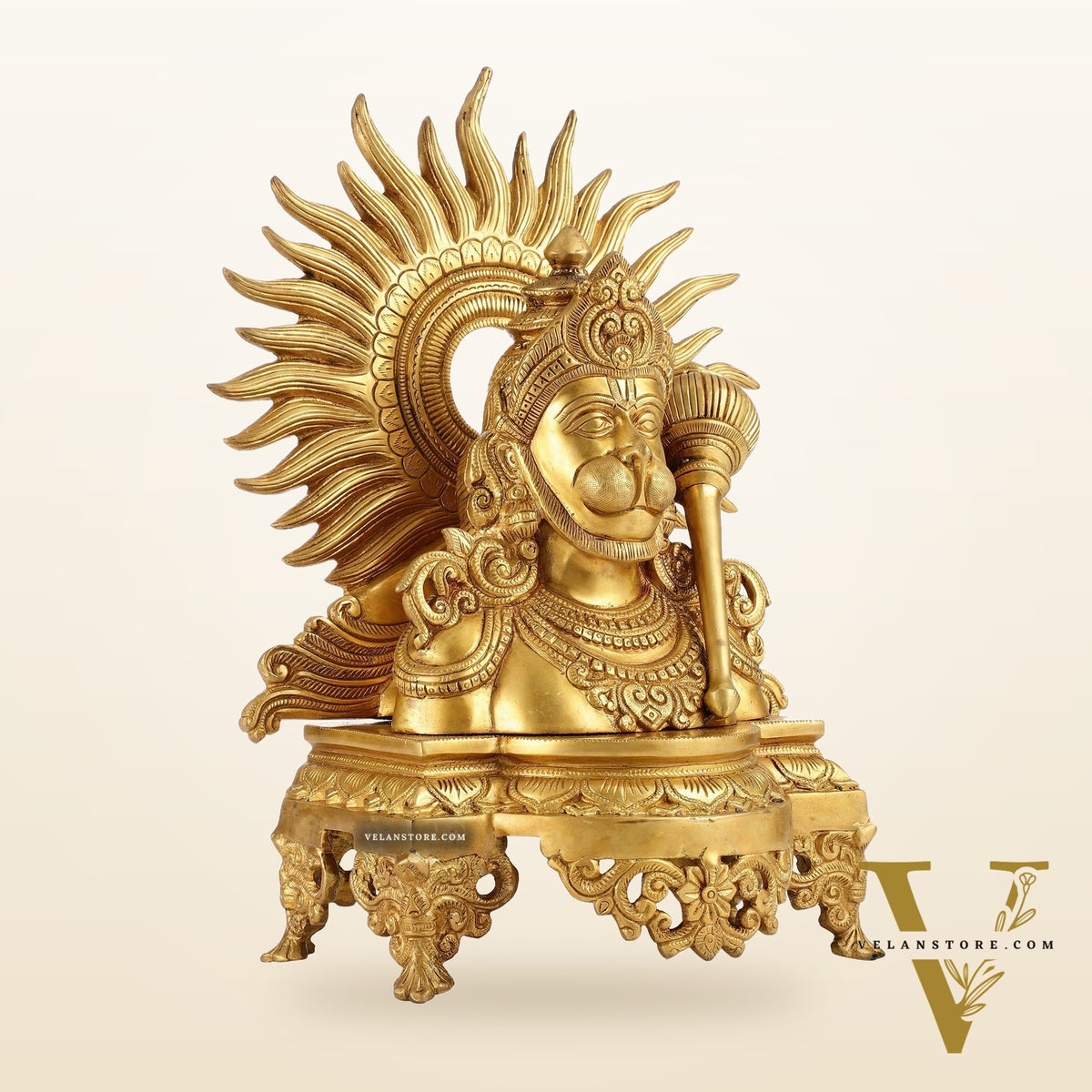 Brass Hanuman ji face statue  14" Height