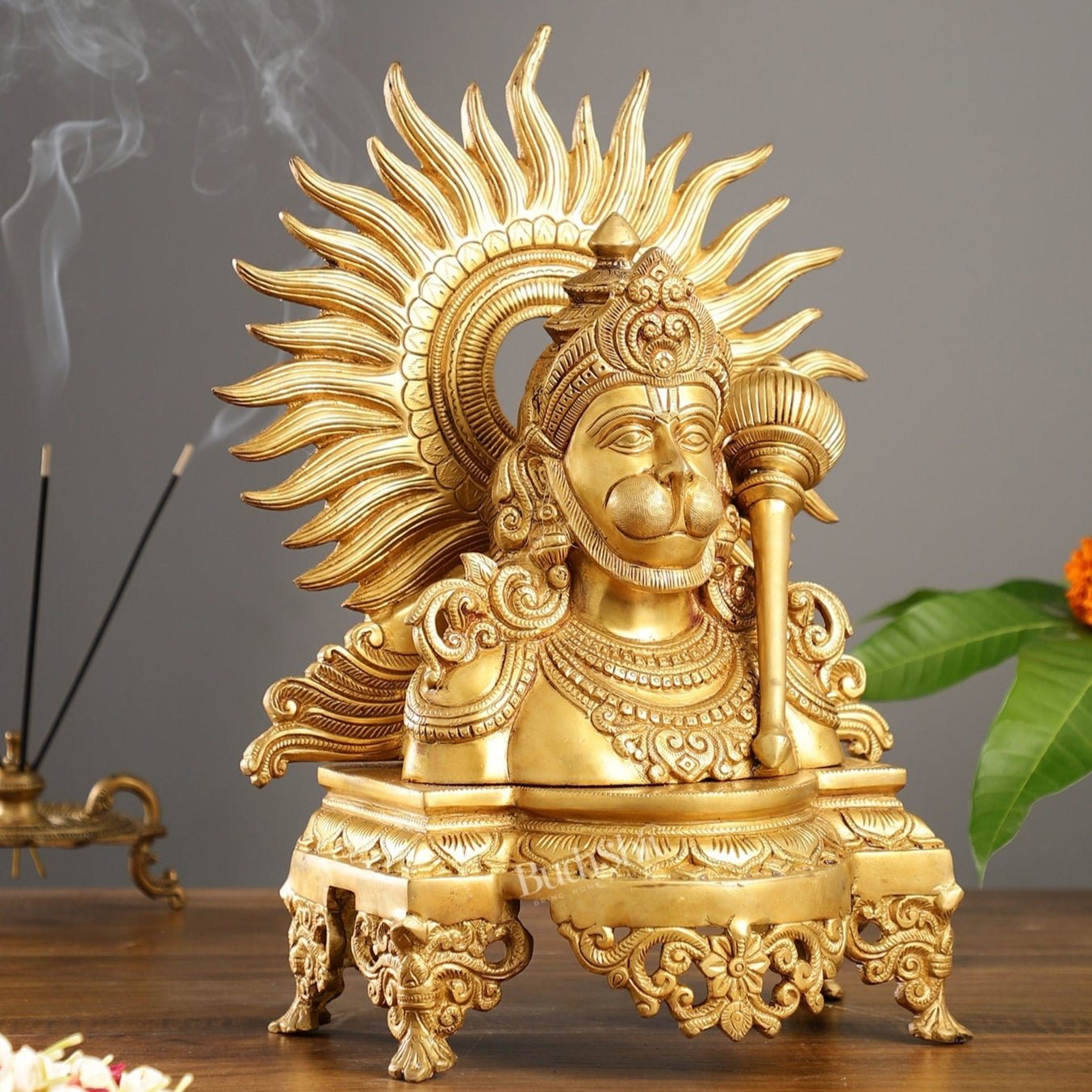 Brass Hanuman ji face statue  14" Height