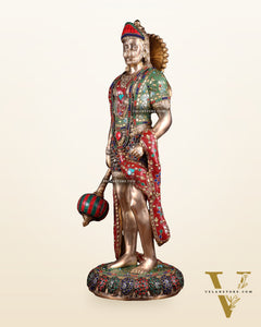 Brass Hanuman ji Idol large Standing position 24" Height