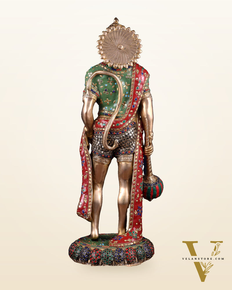 Brass Hanuman ji Idol large Standing position 24" Height