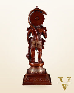 Brass Hanuman Ji Statue in Blessing Mudra – 12”