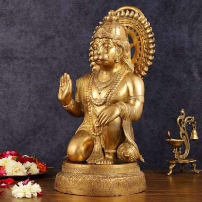 Brass Hanuman Statue - 20 Inch