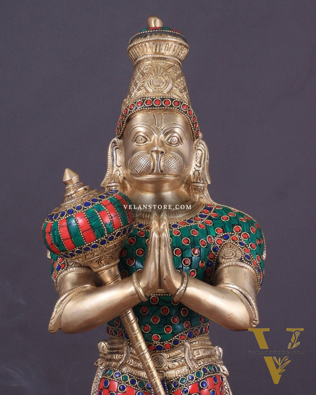 Brass Hanuman Statue in anjali Mudra - 21.5" Height